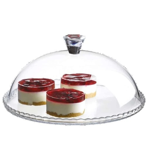 Cake Plate with Dome Lid, Glass Desert Serving Tray and Cover, Pastry Display Server, 12.60 inch Wide Glass Decorative Kitchen Platter for Cupcake Cookies Cheesecake Donut Cake Plate with Dome Lid, Glass Desert Serving Tray and Cover, Pastry Display Server, 12.60 inch Wide Glass Decorative Kitchen Platter for Cupcake Cookies Cheesecake Donut