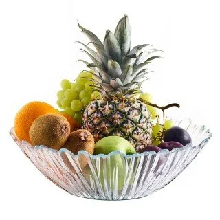 Biandeco Large Glass Salad Bowl, Decorative Fruit Bowls for