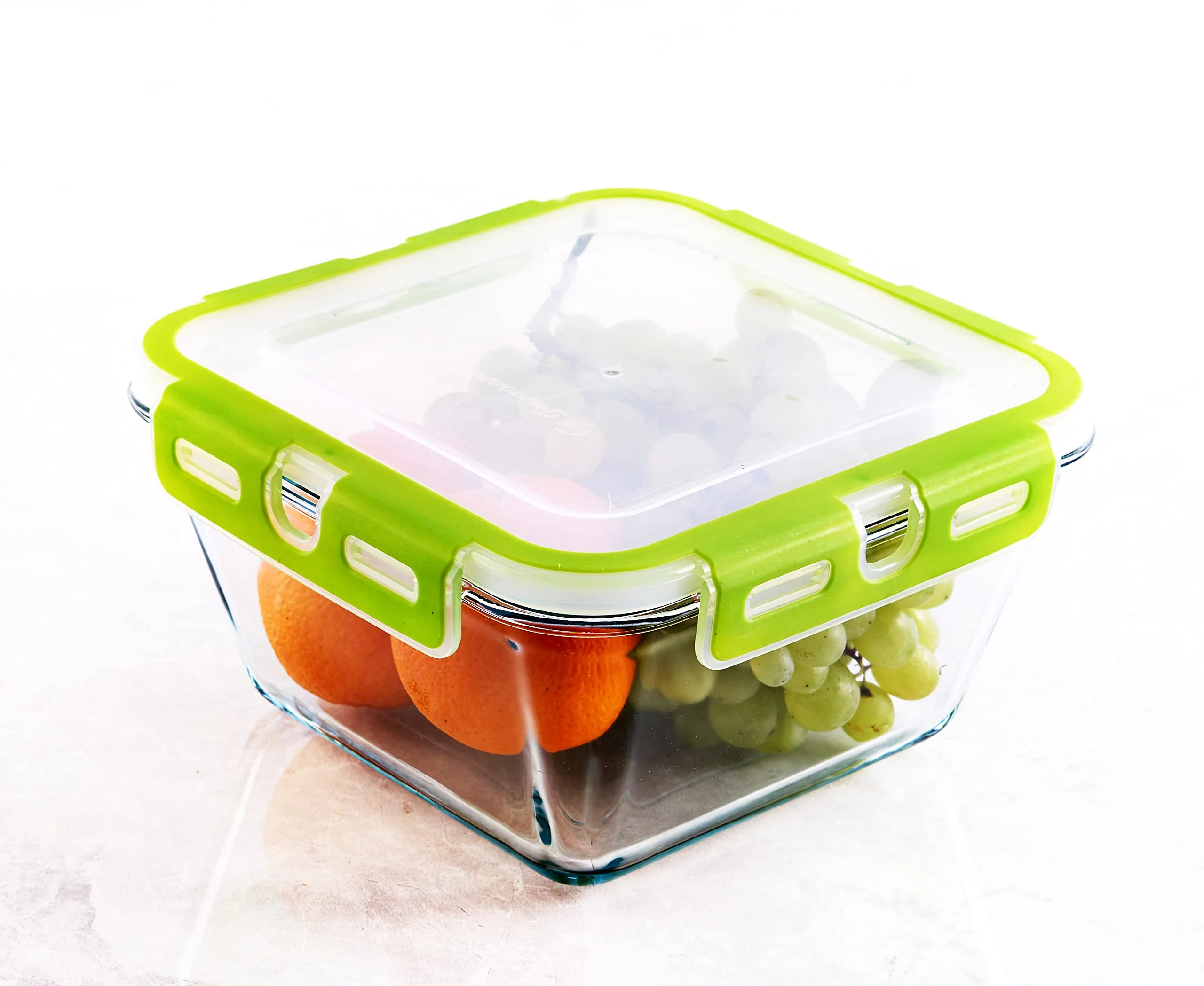 Biandeco Glass Food Storage Container 2 Compartments with Lid